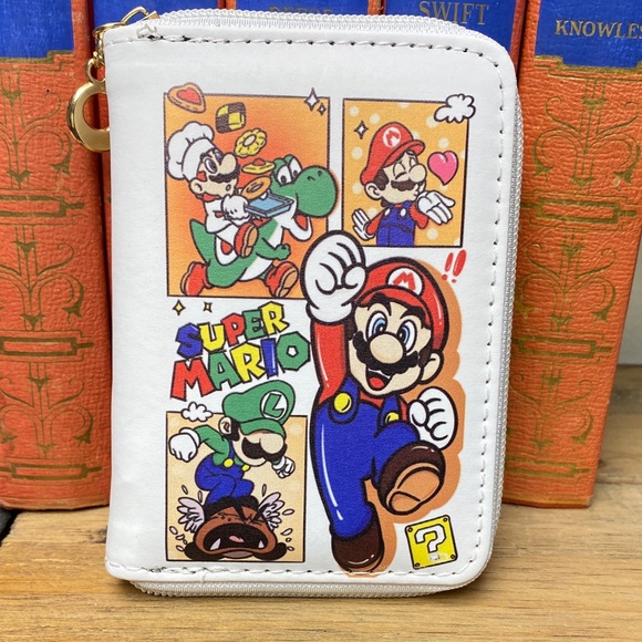 Handbags - Super Mario White Zip Wallet